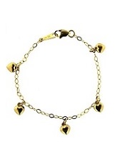 marvelous solid gold hearts toddler charm bracelet